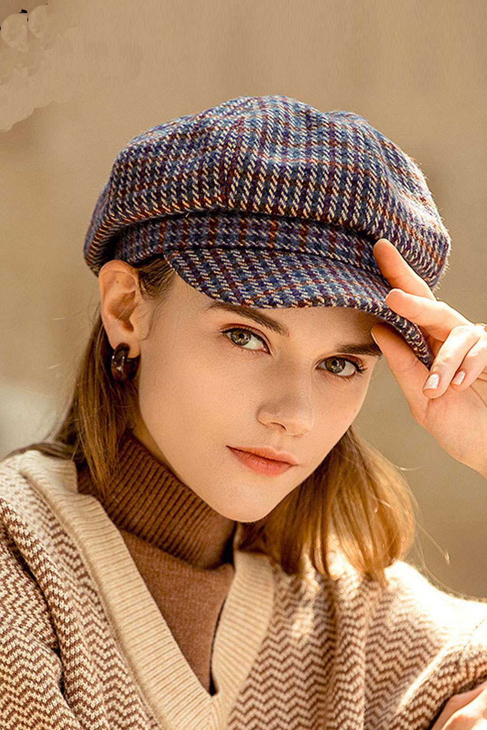 Women Classic Stripes Soft & Warm Winter Beret Hat