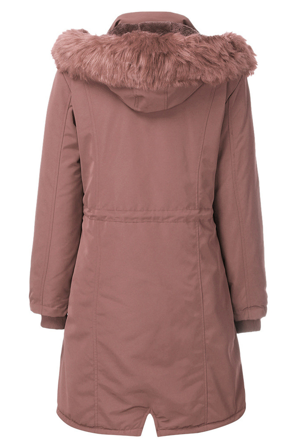 Women Collar Neck Long Sleeve Elastic Cuff Solid Pattern Warm Casual Jacket