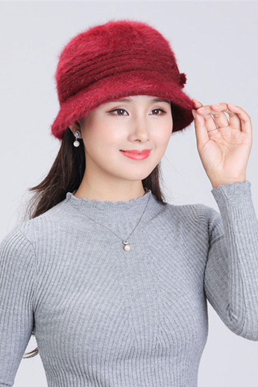 Women Pretty Solid Colored Warm Comfortable Knitted Hat