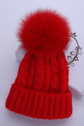 Women Beautiful Hair Ball Decorated Elegant Styled Knitted Hat