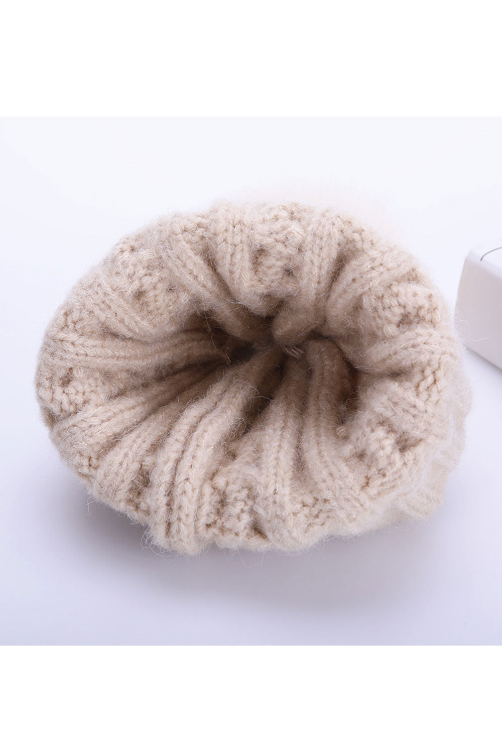 Women Beautiful Hair Ball Decorated Elegant Styled Knitted Hat