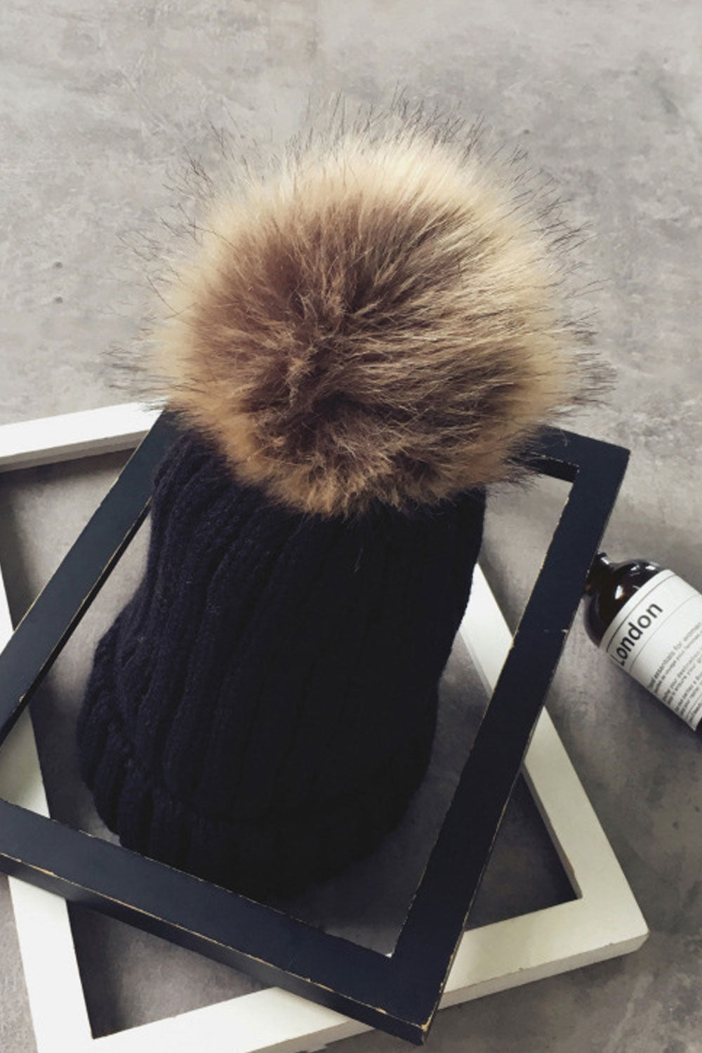 Women Hair Ball Decoration Cozy Winter Season Casual Knitted Hat