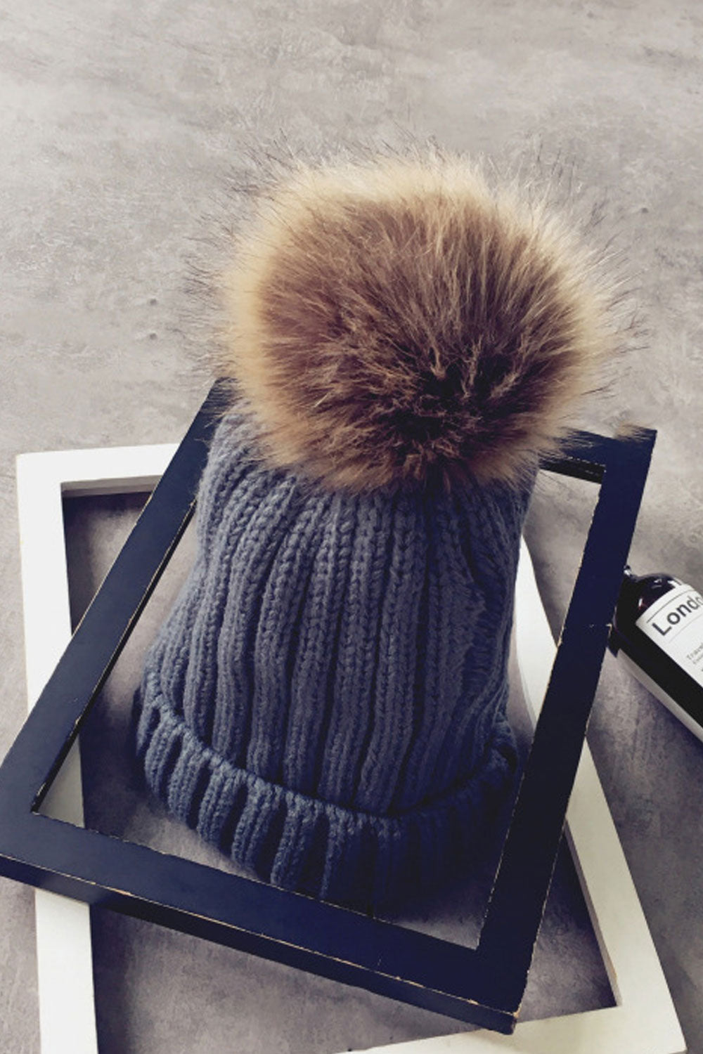 Women Hair Ball Decoration Cozy Winter Season Casual Knitted Hat