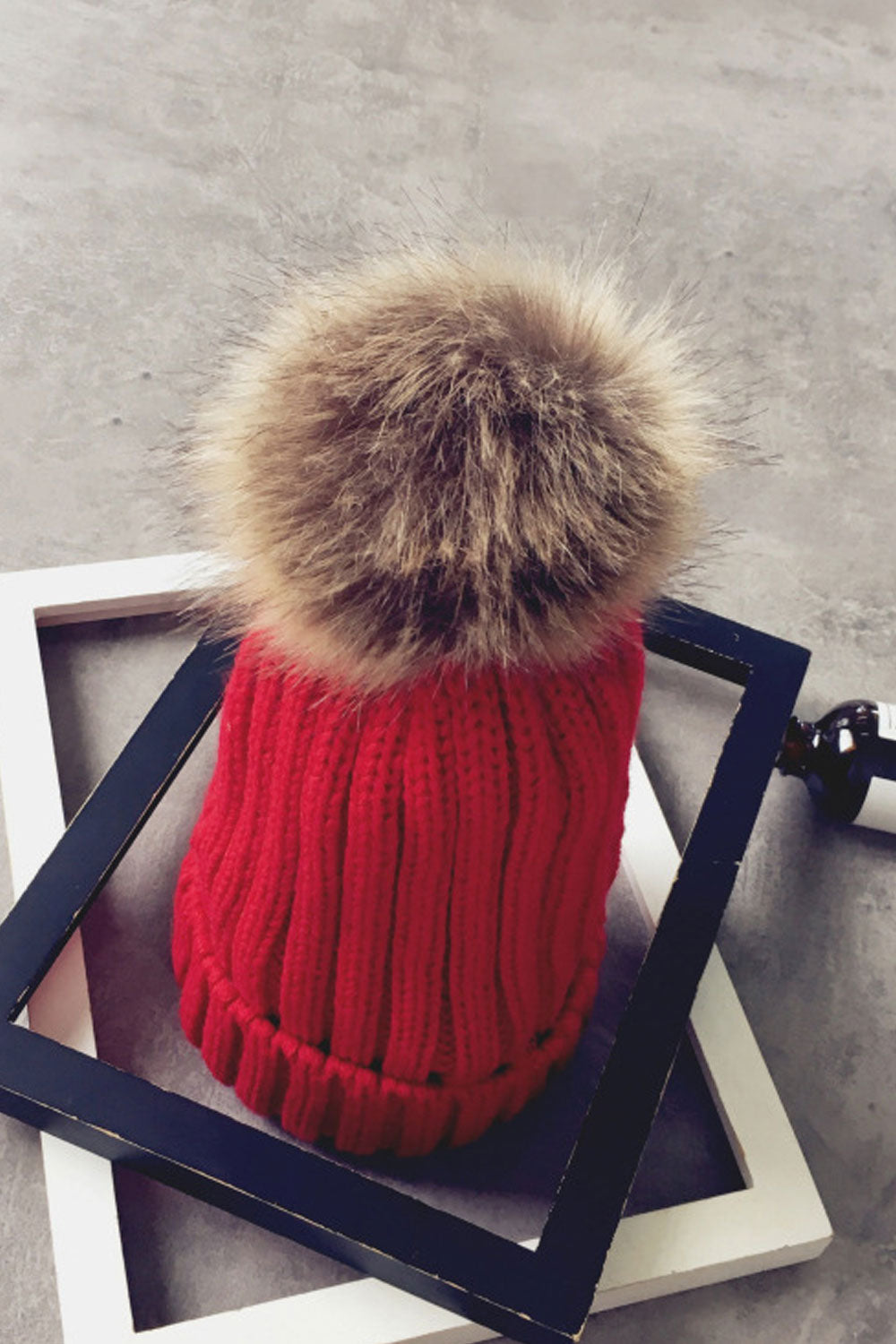 Women Hair Ball Decoration Cozy Winter Season Casual Knitted Hat