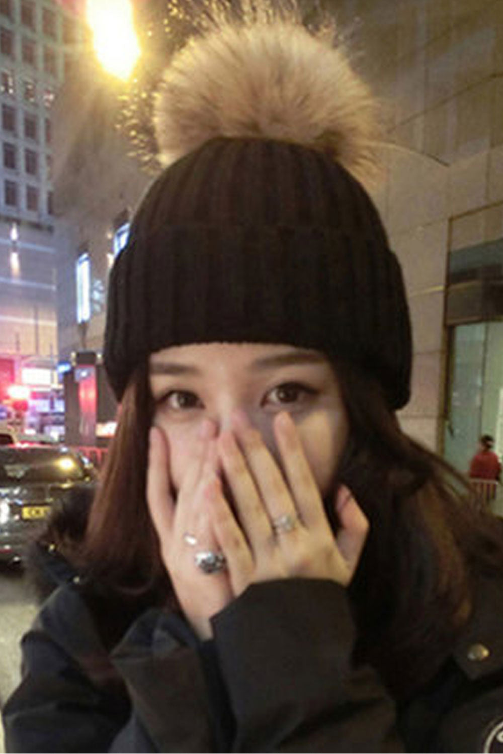 Women Hair Ball Decoration Cozy Winter Season Casual Knitted Hat
