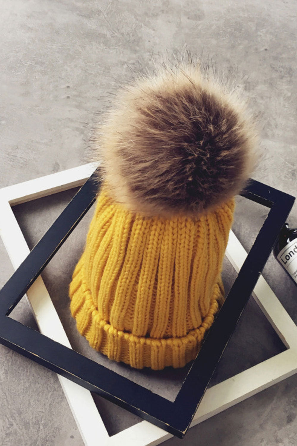 Women Hair Ball Decoration Cozy Winter Season Casual Knitted Hat