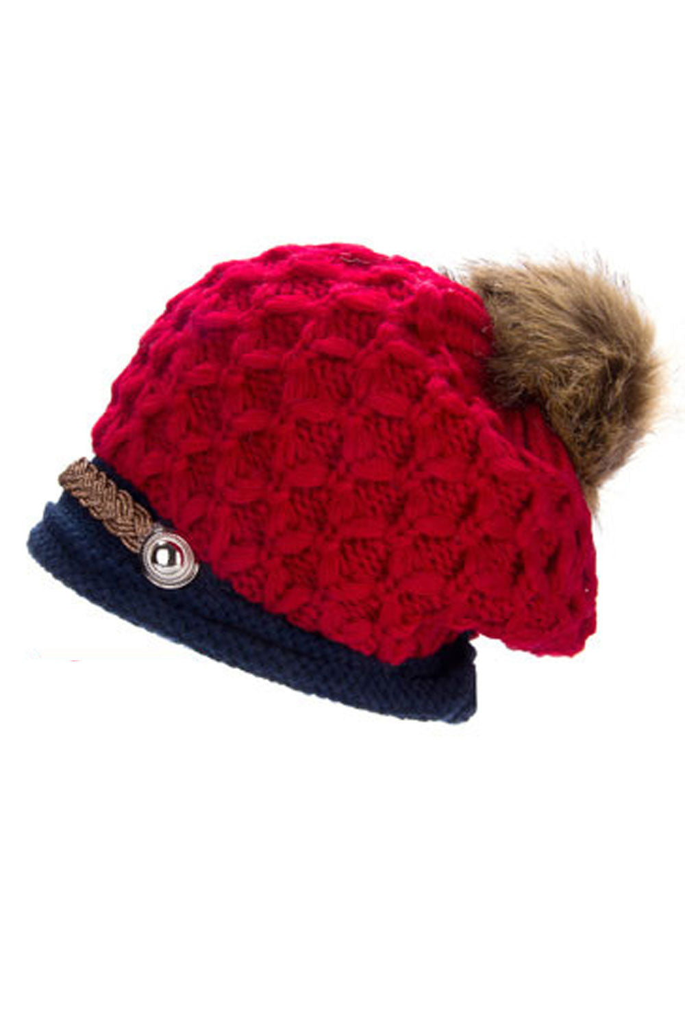 Women Trendy Ear Protection Solid Colored Soft Knitted Hat