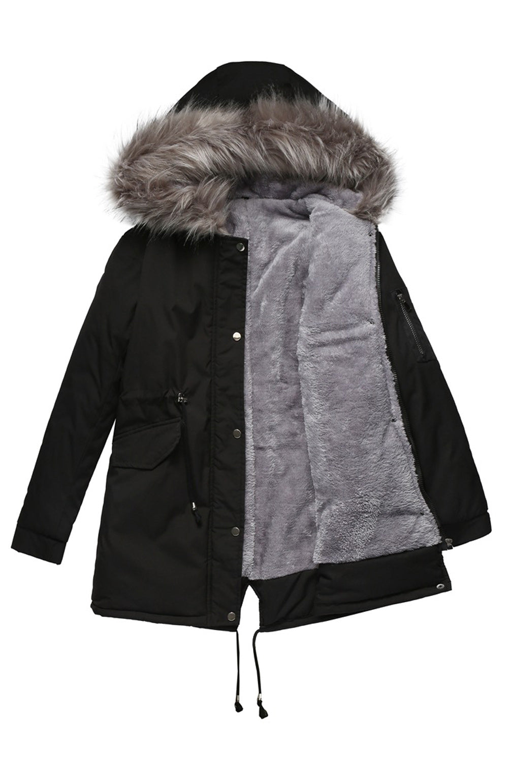Women Classy Solid Colored Long Sleeve Convenient Hooded Neck Casual Jacket.