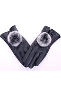 Women Hand Protection Water Repellent Windproof Leather Gloves