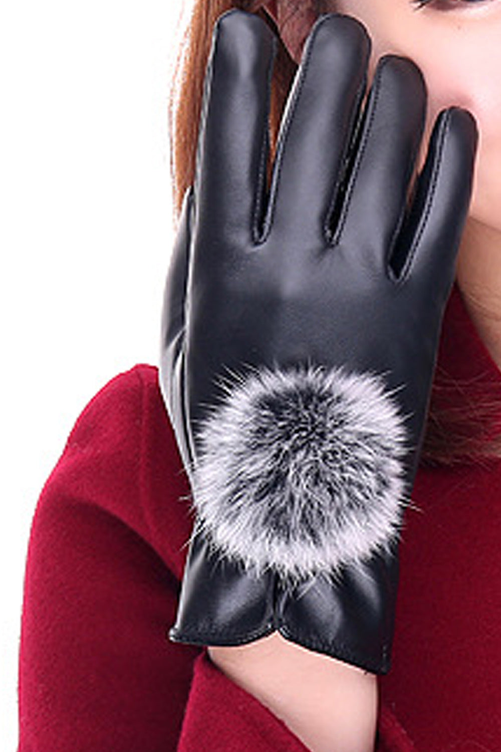 Women Hand Protection Water Repellent Windproof Leather Gloves