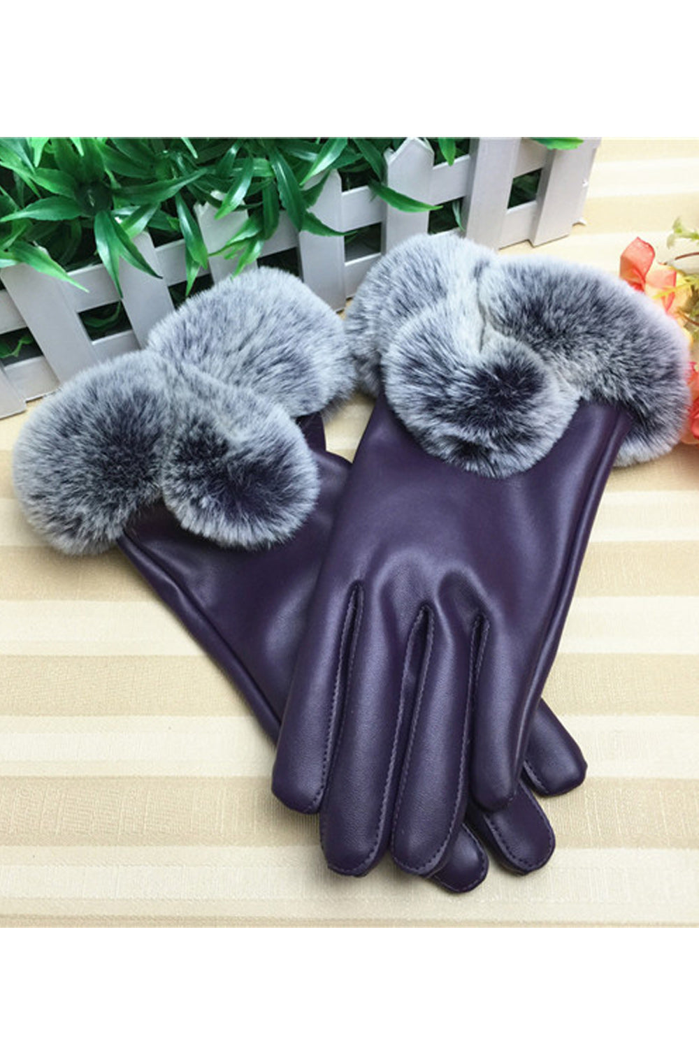 Women Warm Touch Screen Coldproof Hand Protection Leather Gloves