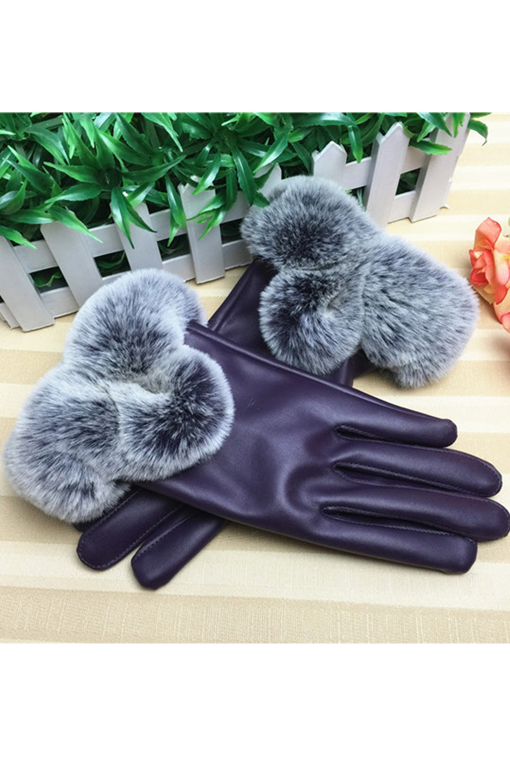 Women Warm Touch Screen Coldproof Hand Protection Leather Gloves