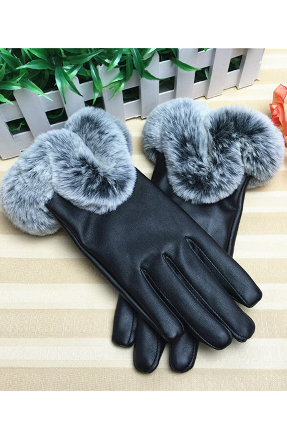 Women Warm Touch Screen Coldproof Hand Protection Leather Gloves