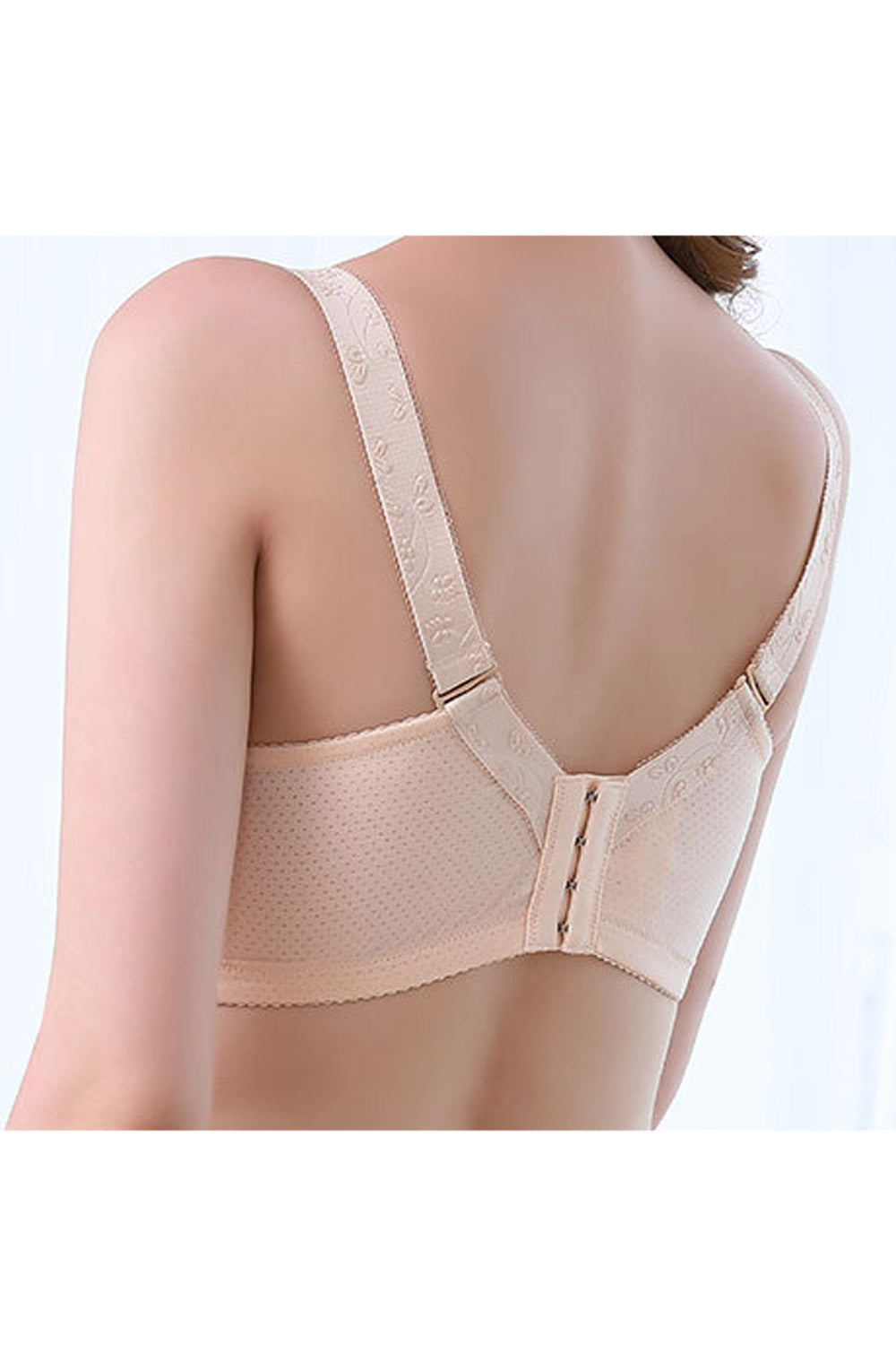 Women Shoulder Strap Lace Up Thin Solid Colored Padded Bra
