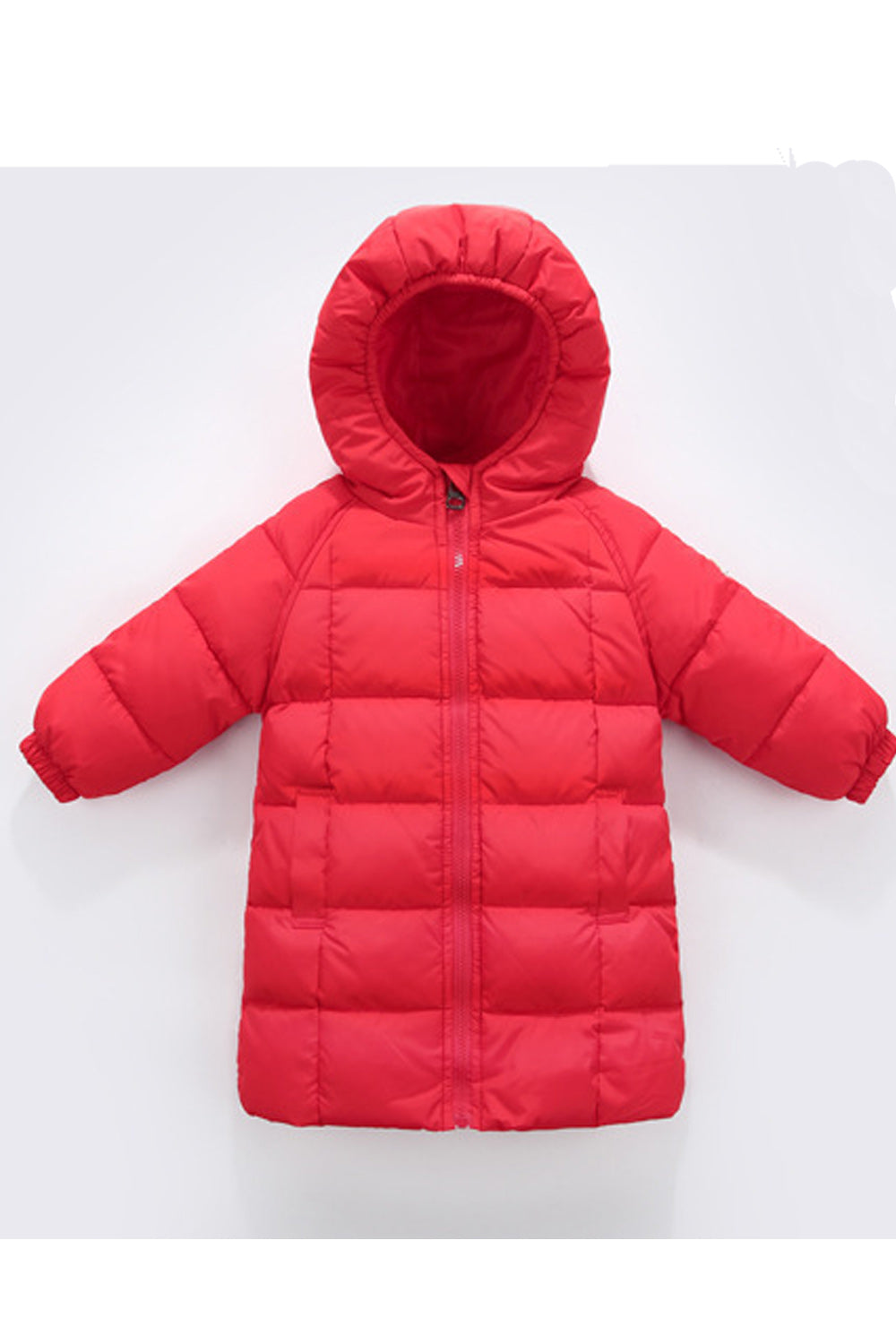 Kids Girls Warm Mid Length Zip Closure Padded Jacket
