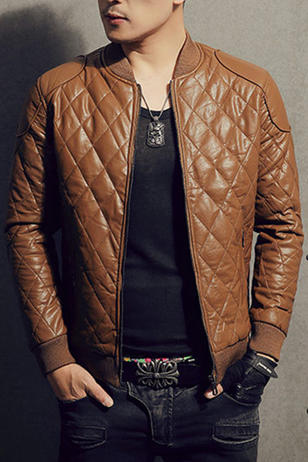 Men Beautiful Zipper Closure Solid Color Hoodie