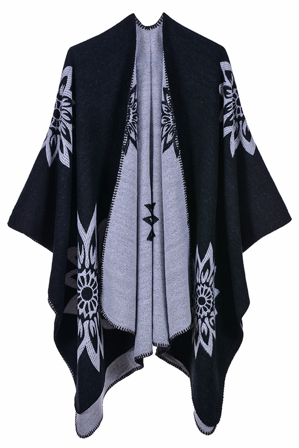 Women Lightweight Elegant Solid Colored Flower Printed Charming Shawl