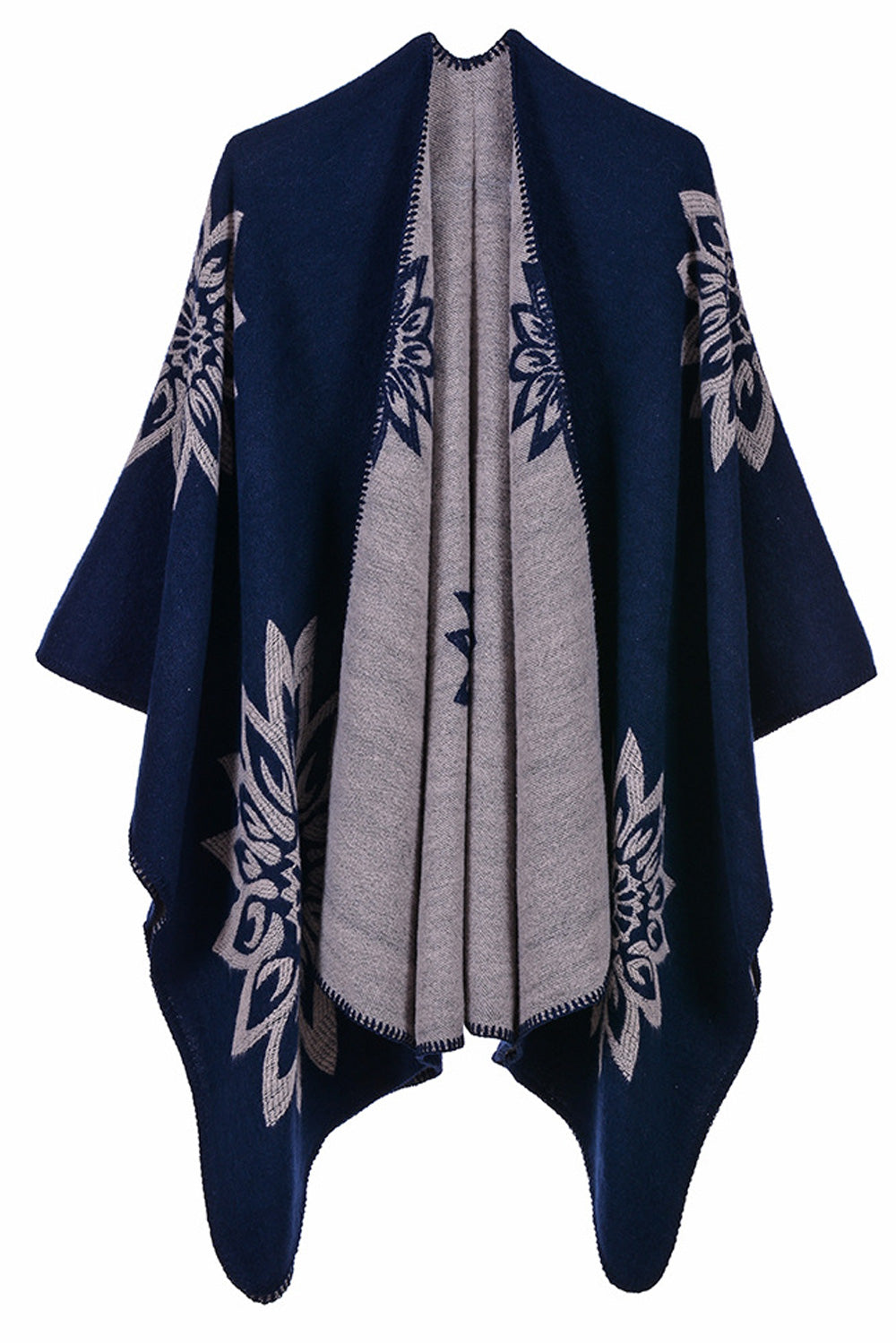 Women Lightweight Elegant Solid Colored Flower Printed Charming Shawl