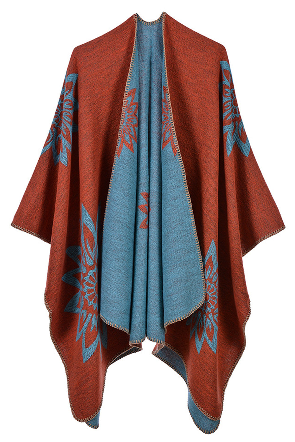Women Lightweight Elegant Solid Colored Flower Printed Charming Shawl