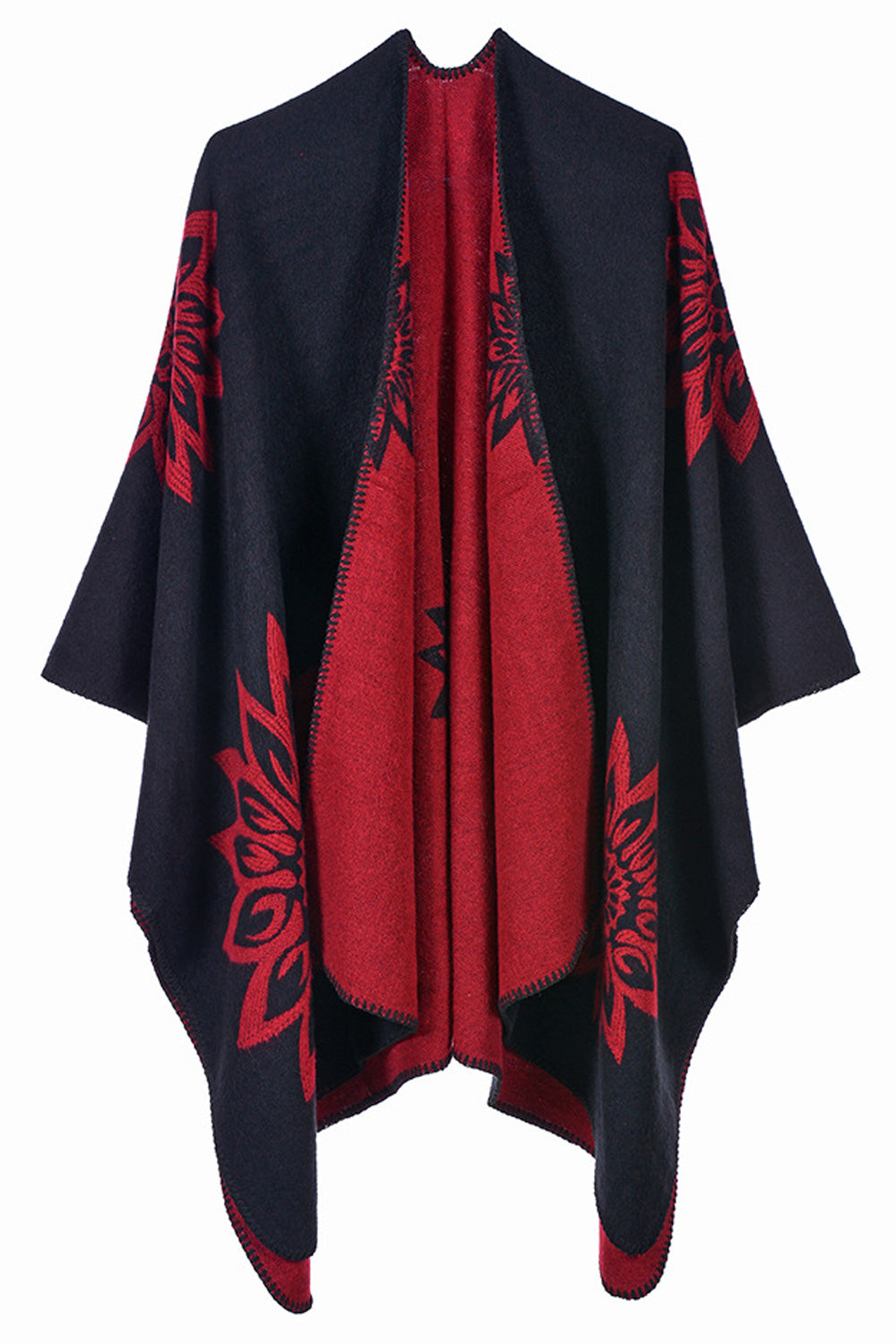 Women Lightweight Elegant Solid Colored Flower Printed Charming Shawl