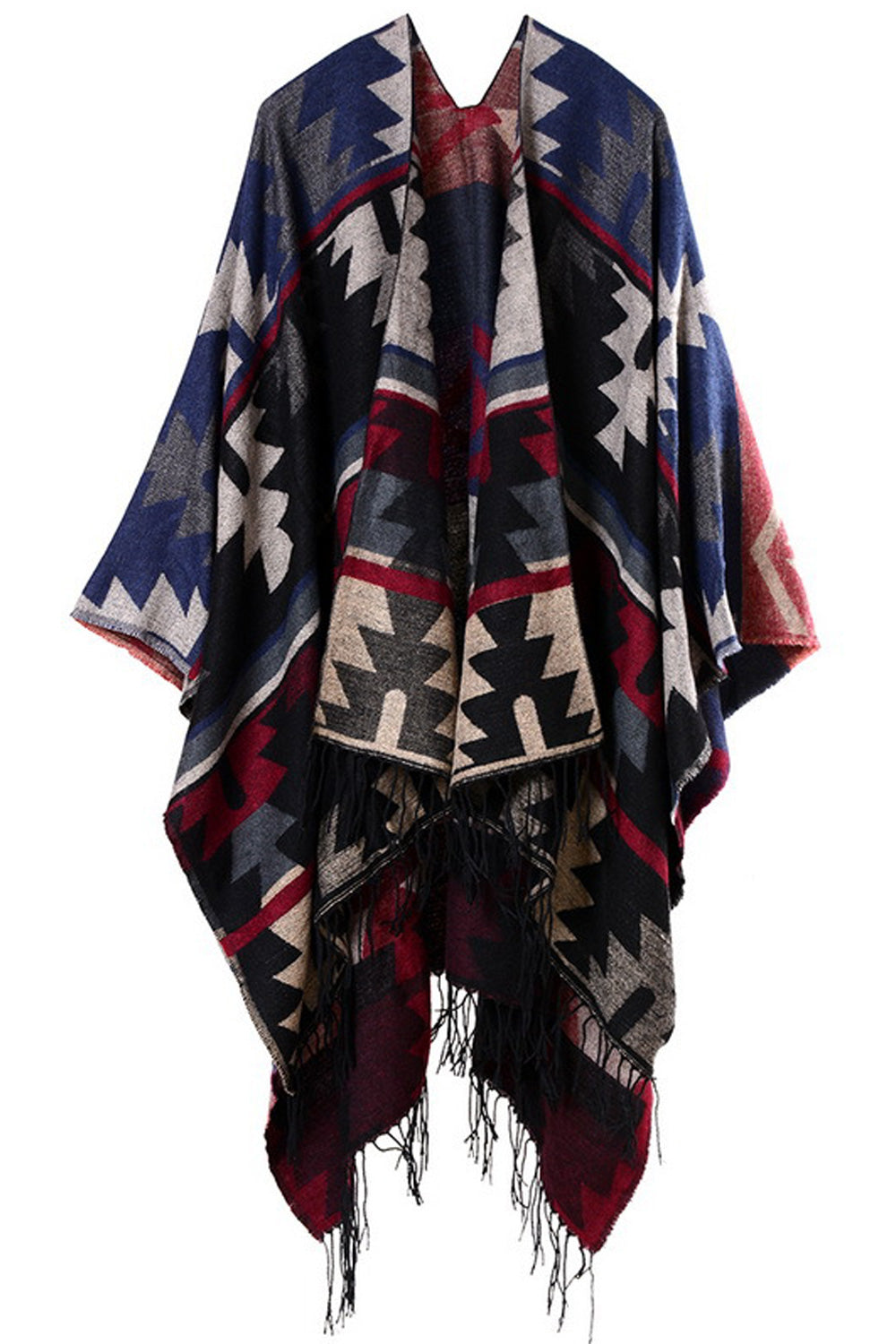 Women Beautiful Tassel Hem Printed Pattern Warm Shawl