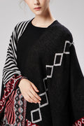 Women Striped Pattern Classy Comfortable Soft Winter Casual Shawl
