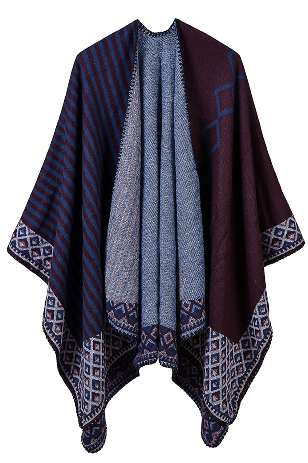 Women Striped Pattern Classy Comfortable Soft Winter Casual Shawl