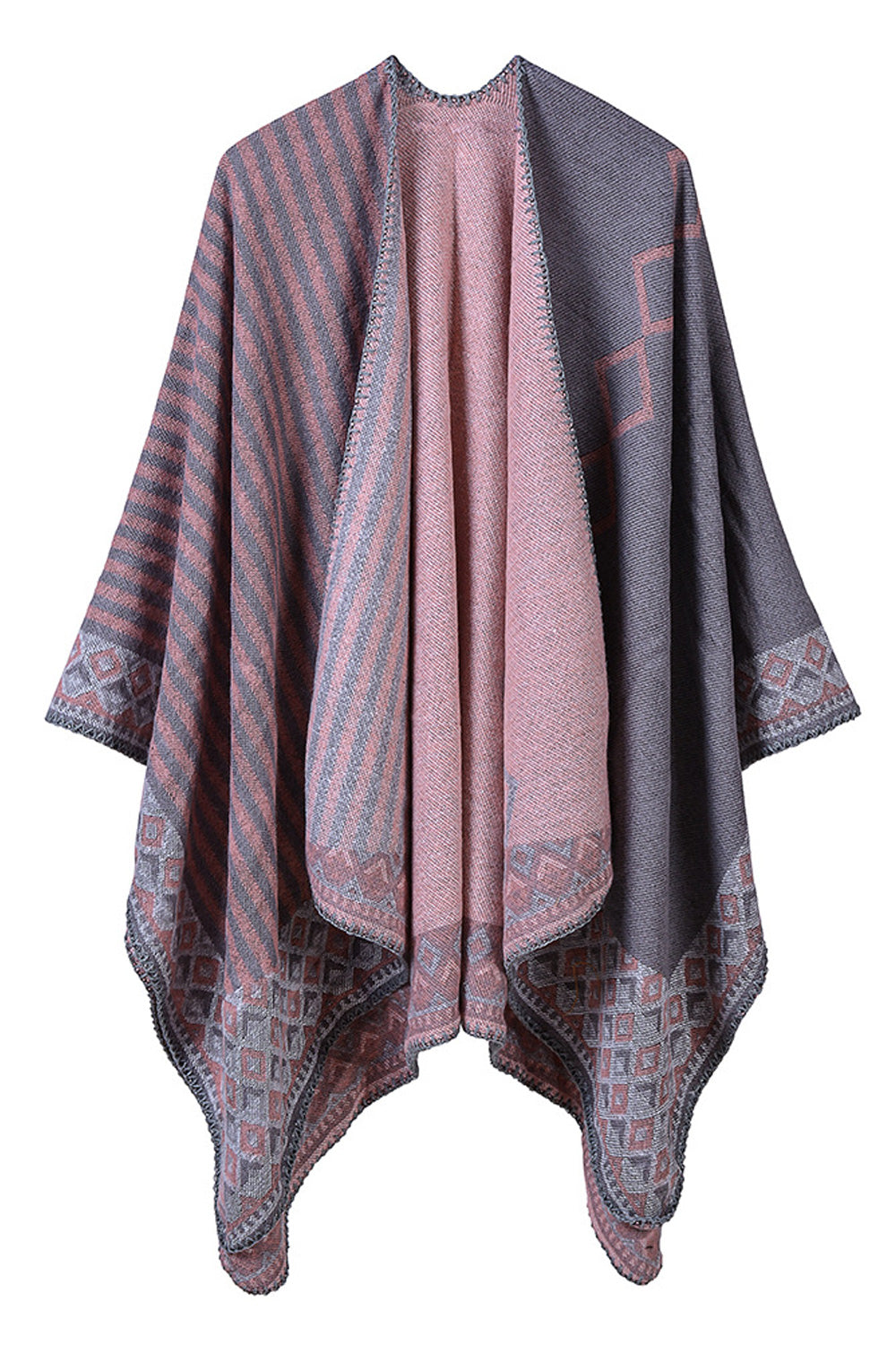 Women Striped Pattern Classy Comfortable Soft Winter Casual Shawl