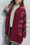 Women Elegant Styled Letter Printed Warm Lightweight Shawl