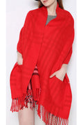 Women Tassel Hem Beautiful Plaid Style Fashionable Shawl
