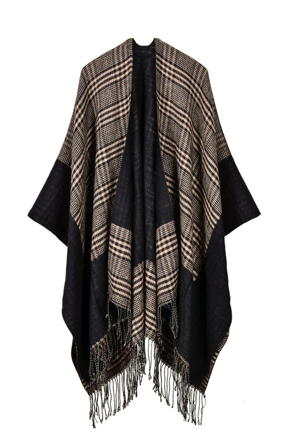 Women Fashionable Warm Tassel Hem Warm Convenient Shawl