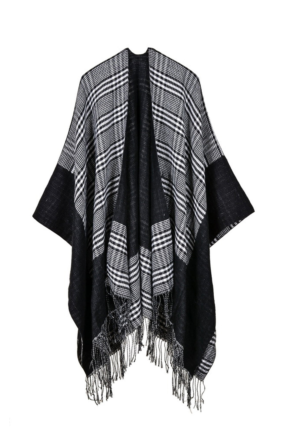 Women Fashionable Warm Tassel Hem Warm Convenient Shawl