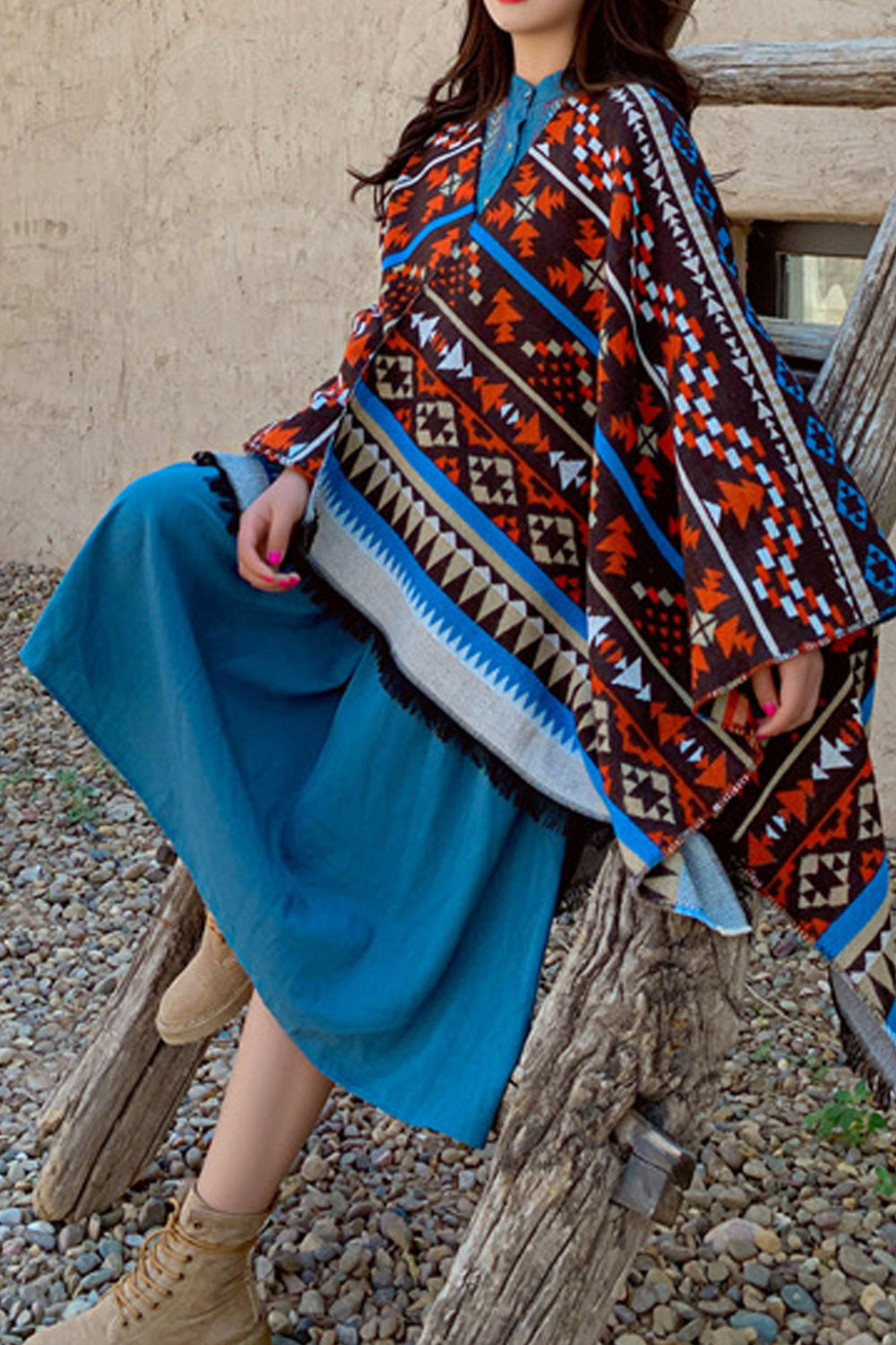 Women Decent Style Printed Pattern Comfy Warm Shawl