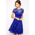 Women Halter Style Round Neck Short Sleeves