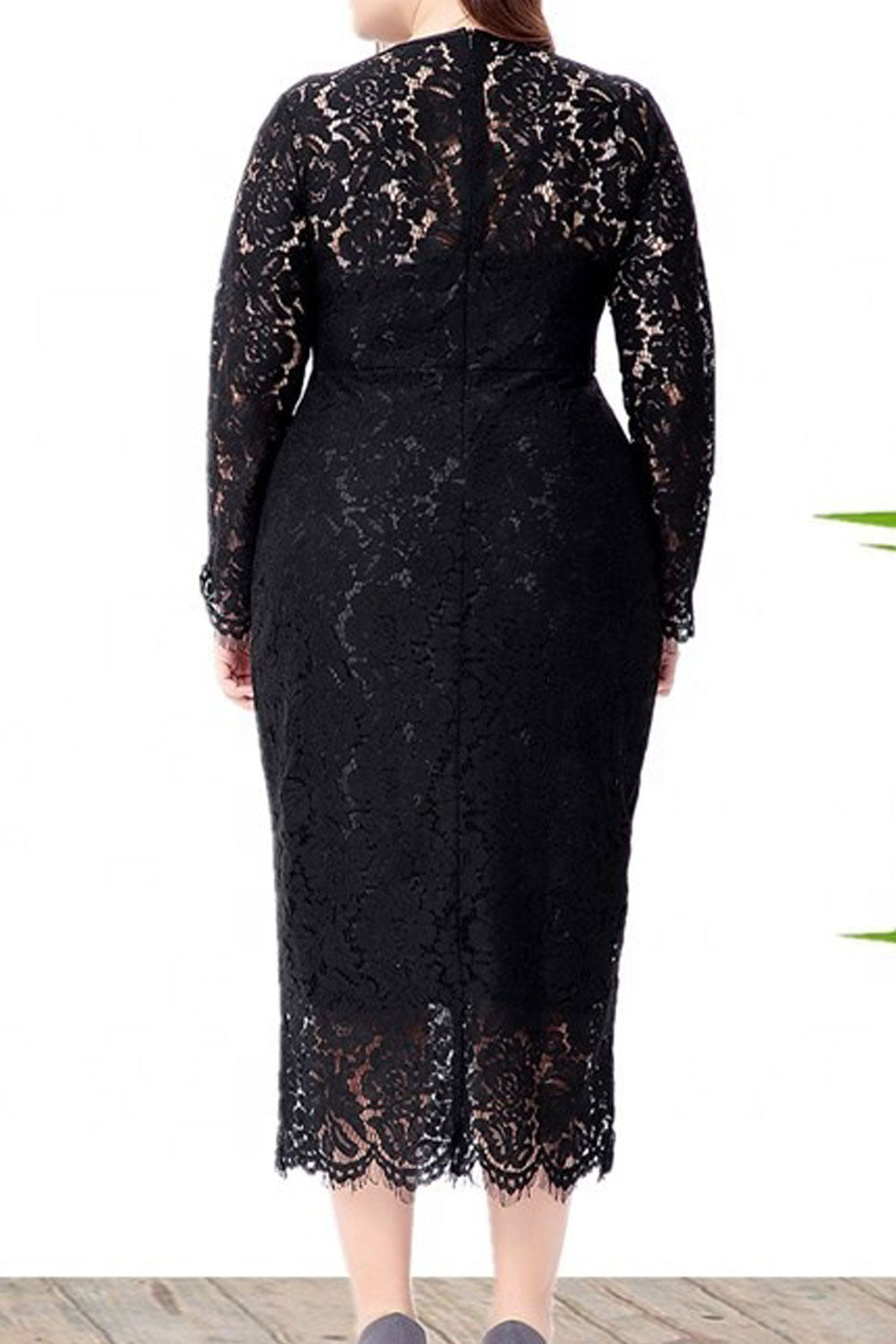 Women Plus Size Elegant Style Party Dress Black