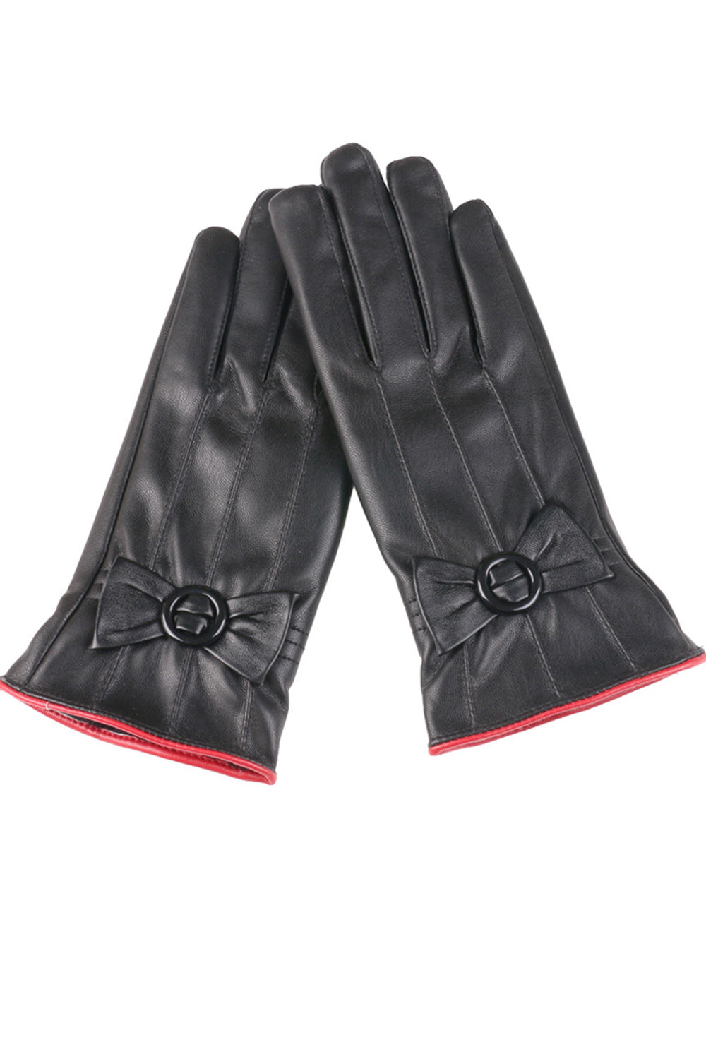 Women Decent Style Warm Casual Winter PU Leather Gloves