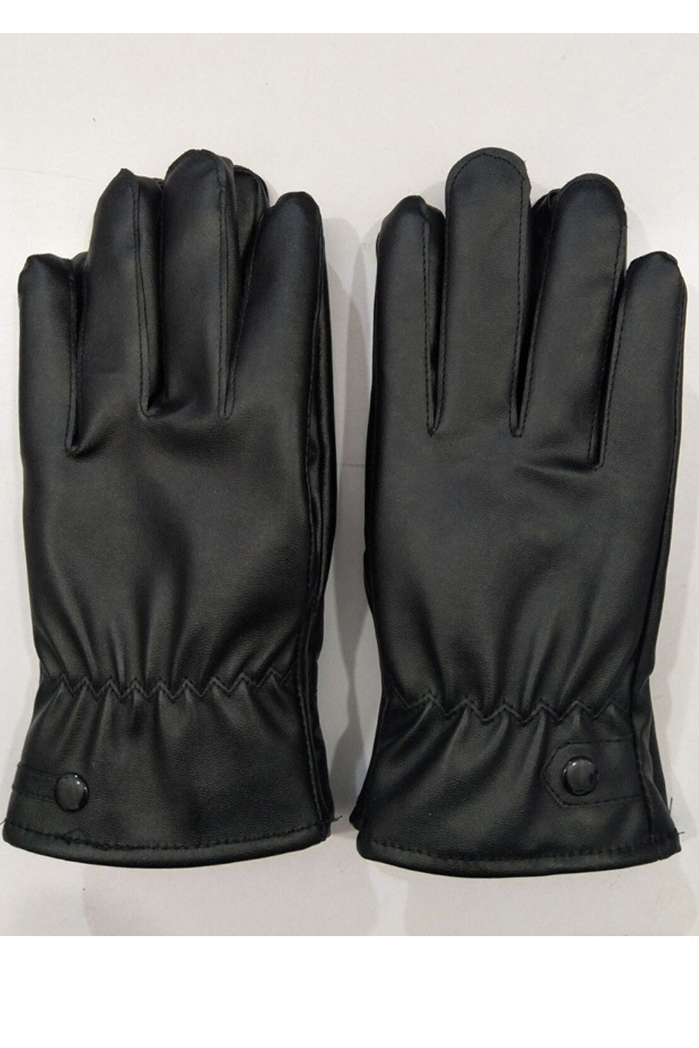 Women Warm Solid Colored Thick Elegant Winter PU Leather Gloves