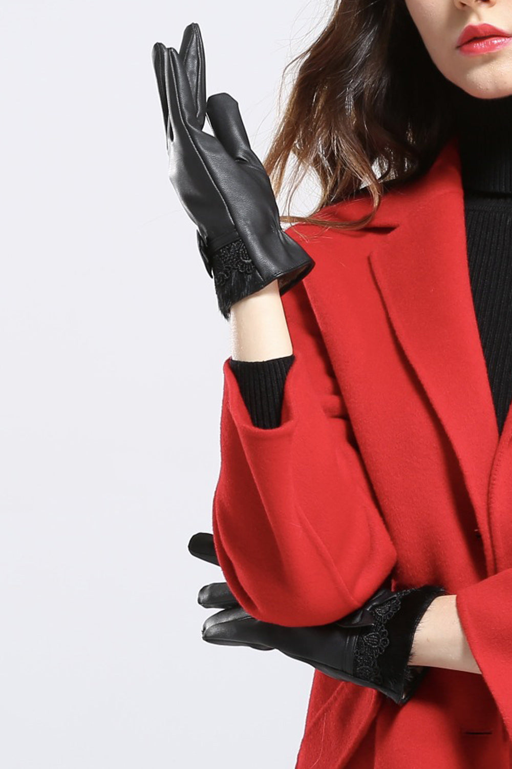 Women Warm Fashionable Winter Season Perfect Casual PU Gloves