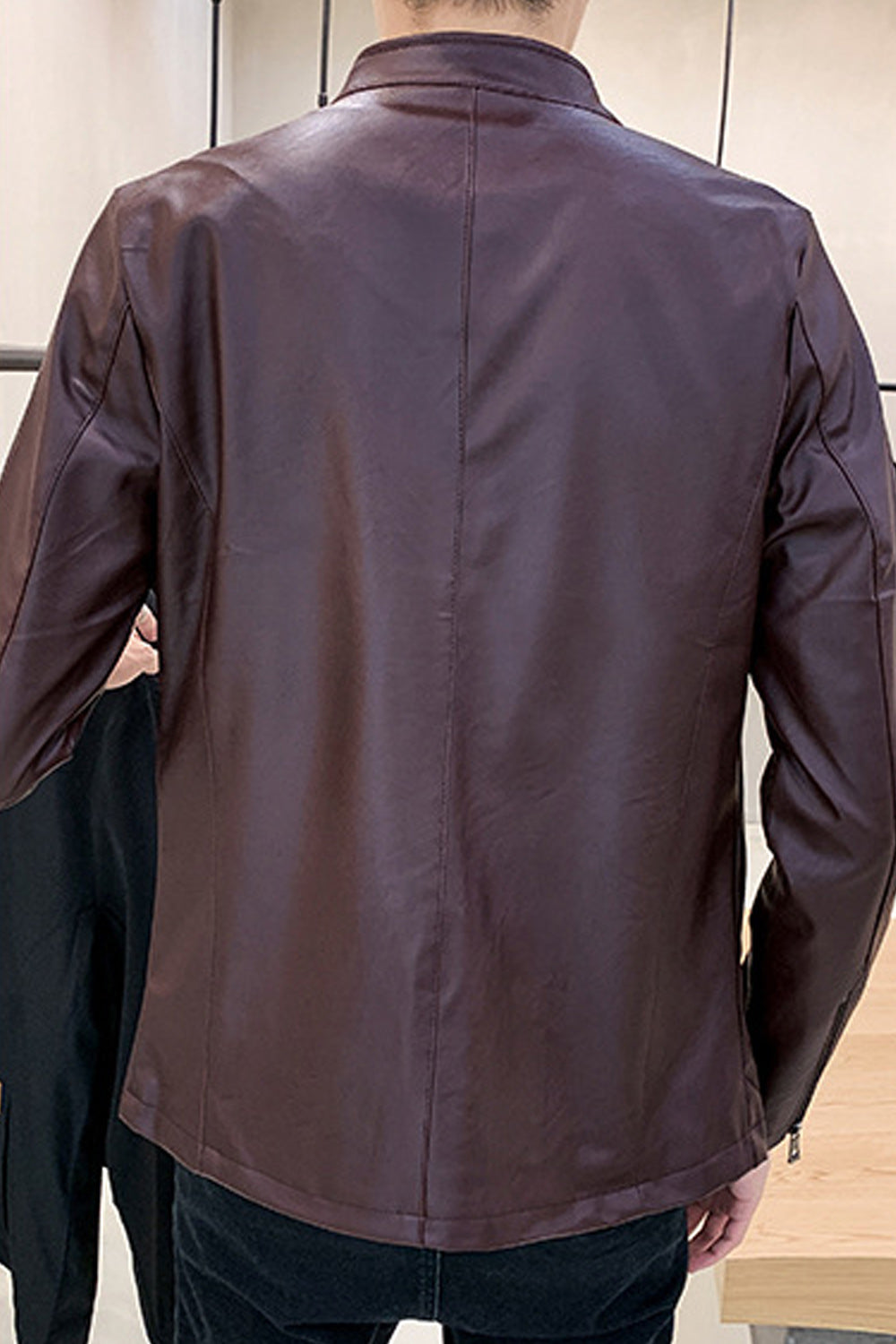 Men Beautiful Zipper Closure Solid Color Hoodie
