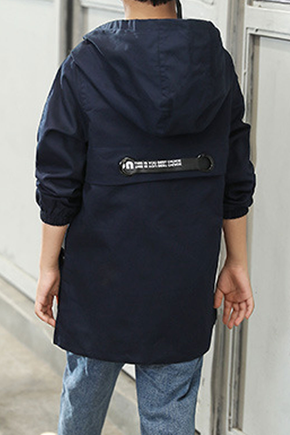 Kids Boys Elasticated Long Sleeve Decent Solid Colored Thick Hooded Neck Zipper Closure Warm Autumn Jacket