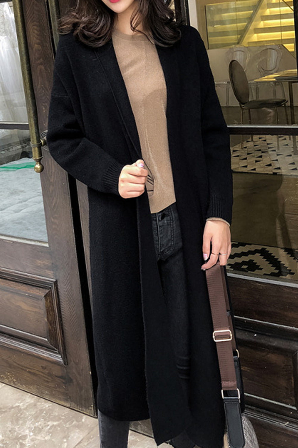 Women Solid Colored Elegant Style Long Sleeve Comfortable Cardigan