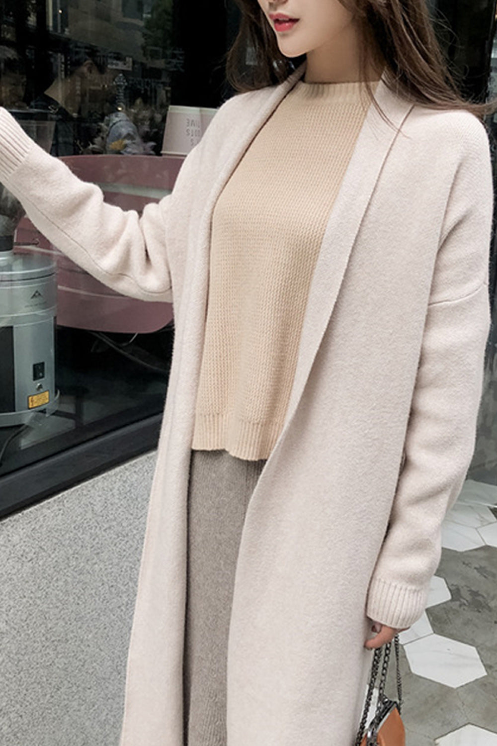 Women Solid Colored Elegant Style Long Sleeve Comfortable Cardigan