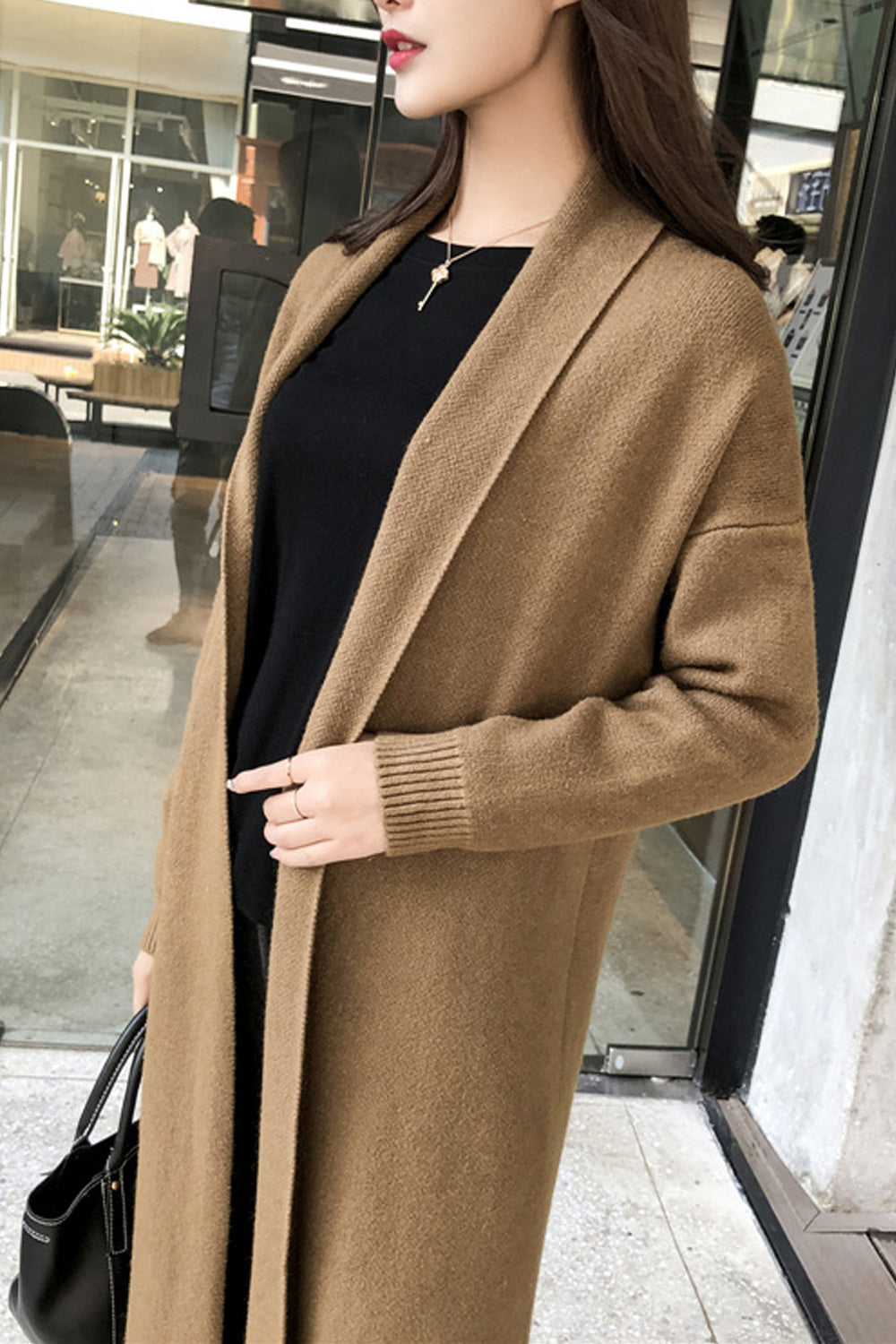 Women Solid Colored Elegant Style Long Sleeve Comfortable Cardigan