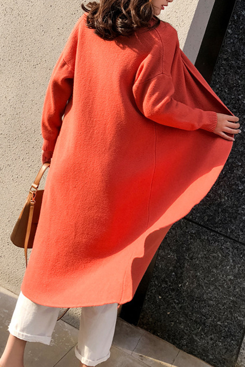 Women Solid Colored Elegant Style Long Sleeve Comfortable Cardigan