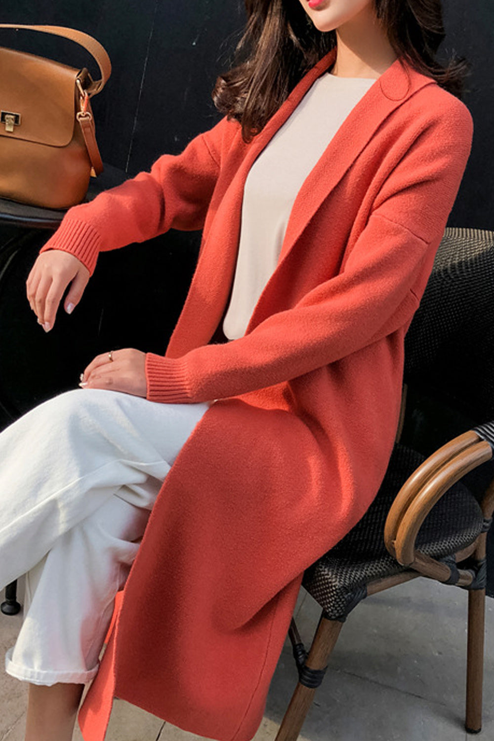 Women Solid Colored Elegant Style Long Sleeve Comfortable Cardigan