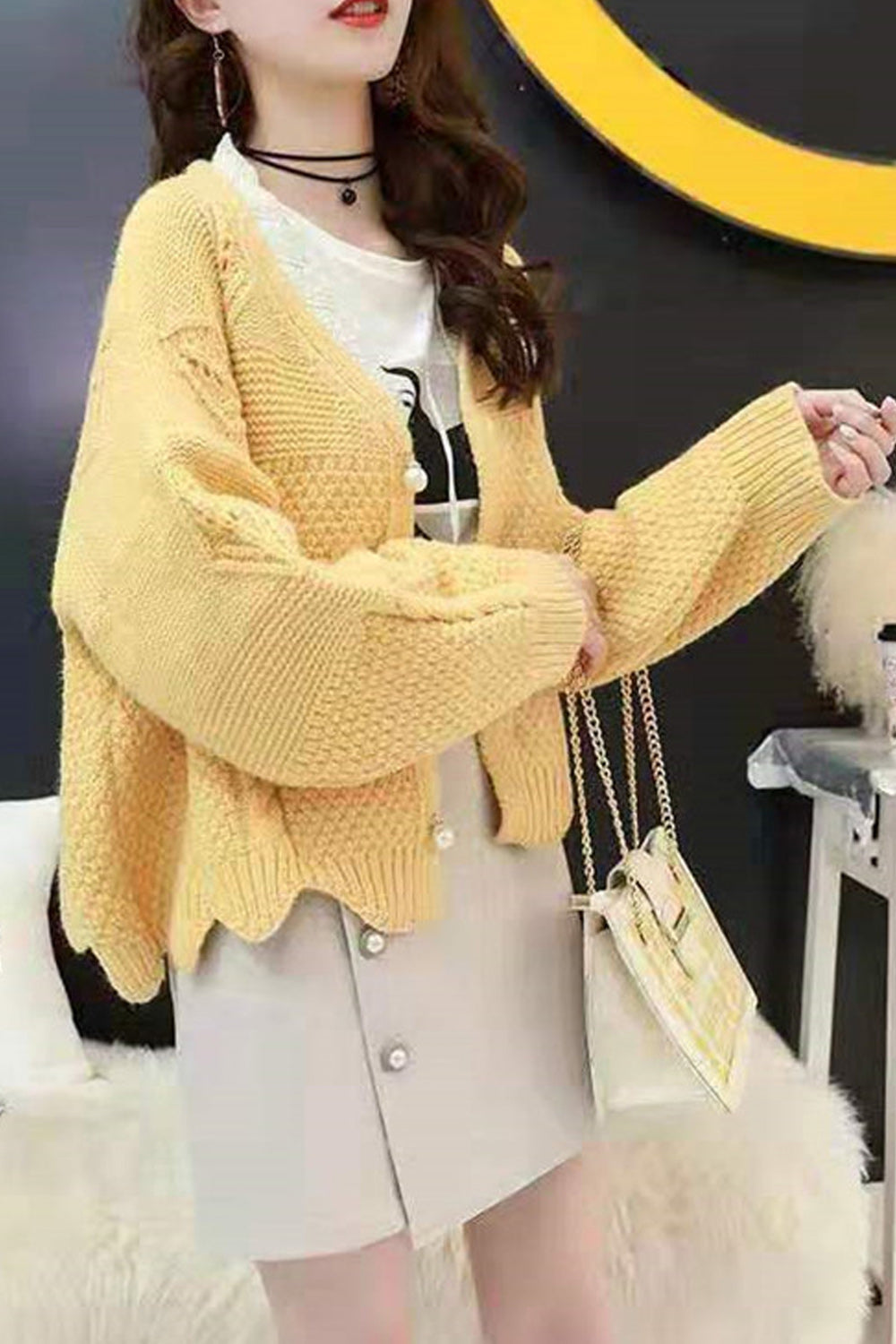 Women Thick Long Sleeve Solid Colored Cozy Cardigan