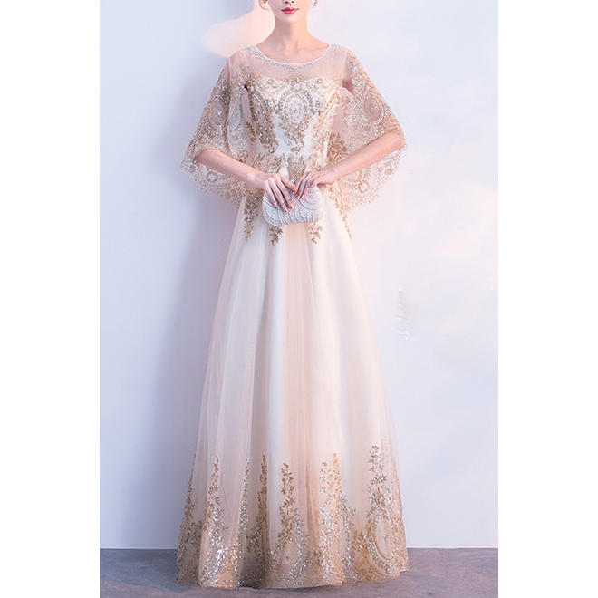 Women Sequin Decorated Elegant Wedding Dress