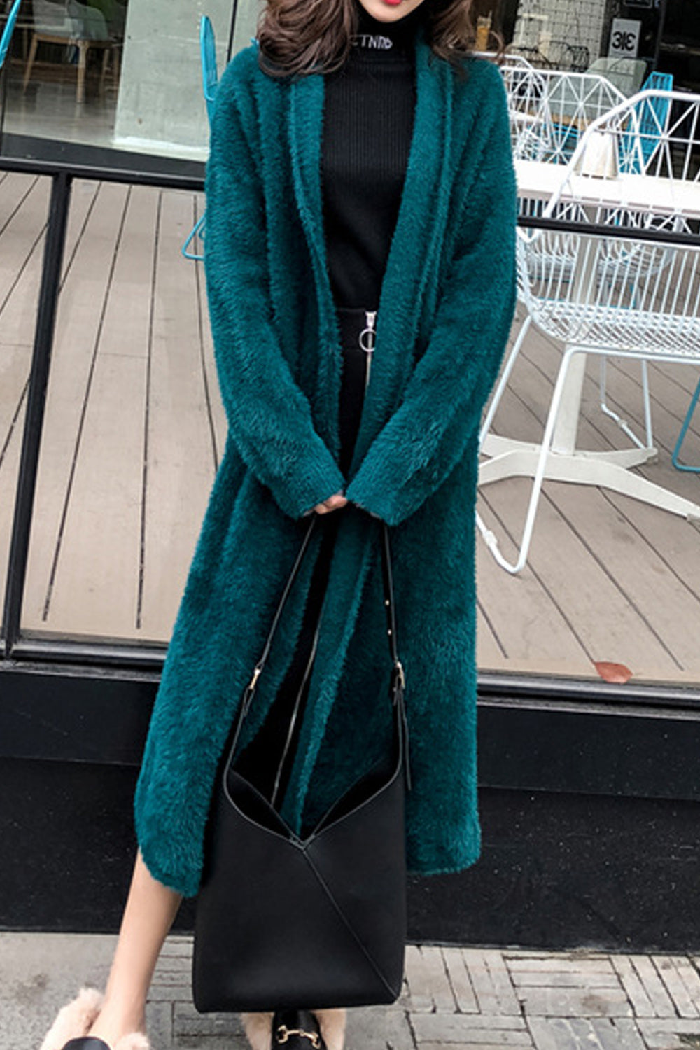 Women Long Length Solid Colored Cozy Soft Cardigan