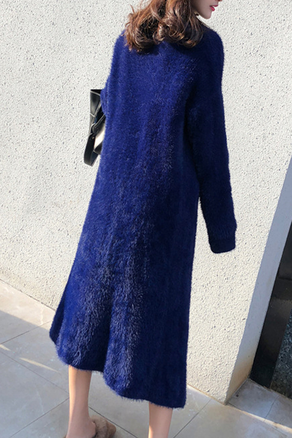 Women Long Length Solid Colored Cozy Soft Cardigan