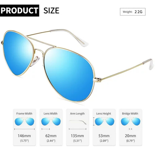 Classic Military Style Pilot Polarized Sunglasses for Women Men